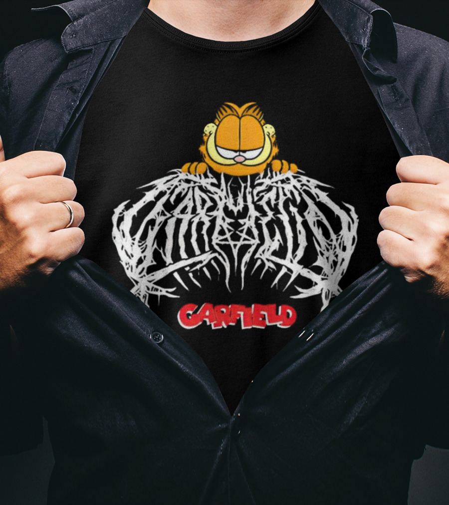 Garfield Death Metal Logo With Garfield T-Shirt