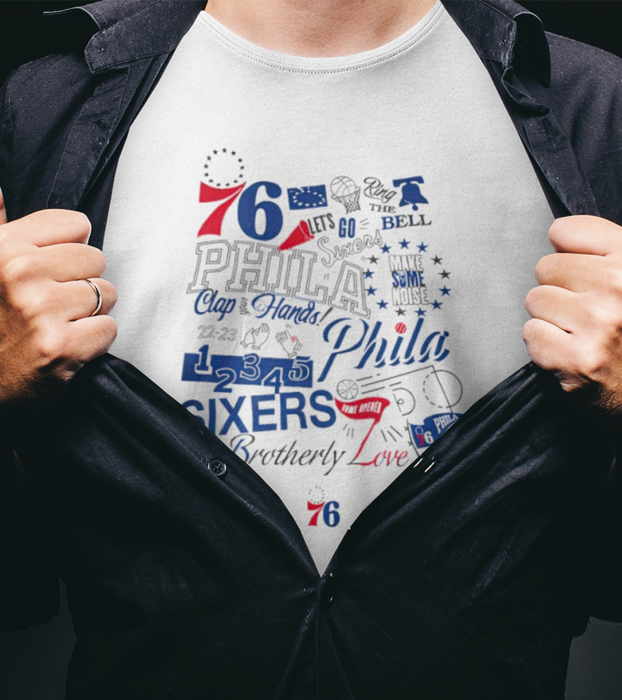 Philadelphia 76ers Clap Hands Go Phila Sixers Stars 76 1949 T-Shirt