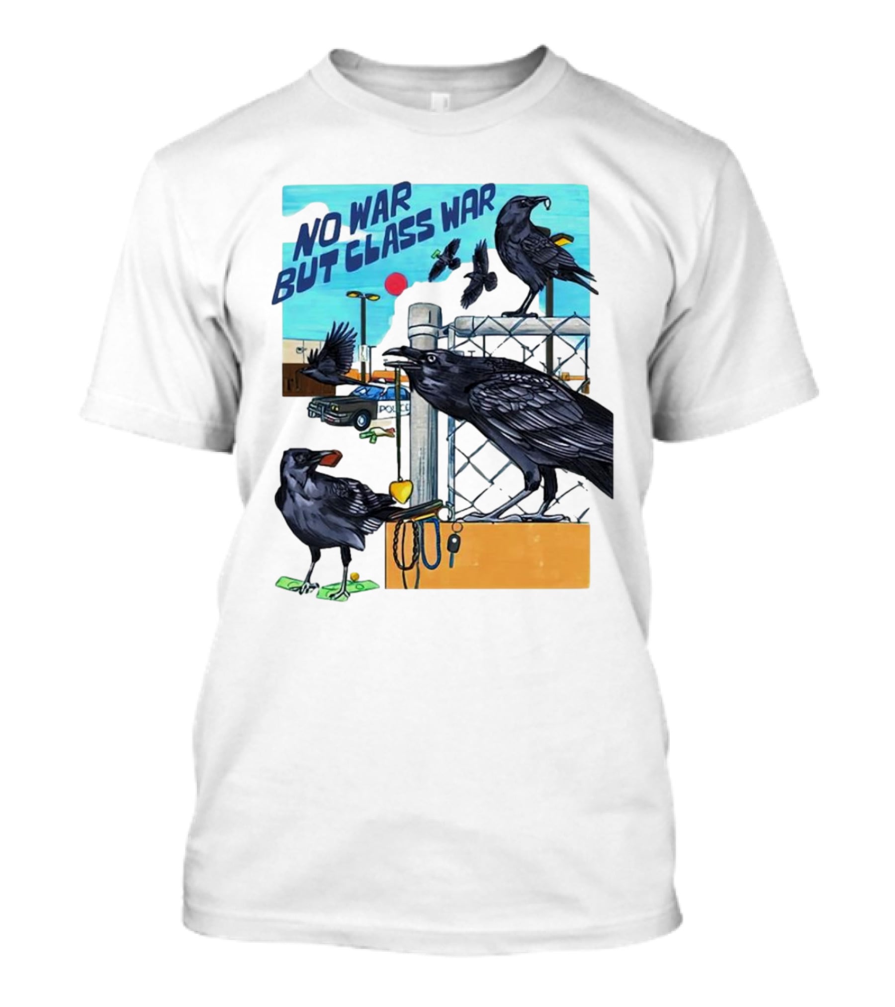 No War But Class War Halsey Berryman Crows Urban Graffiti Scene T-Shirt