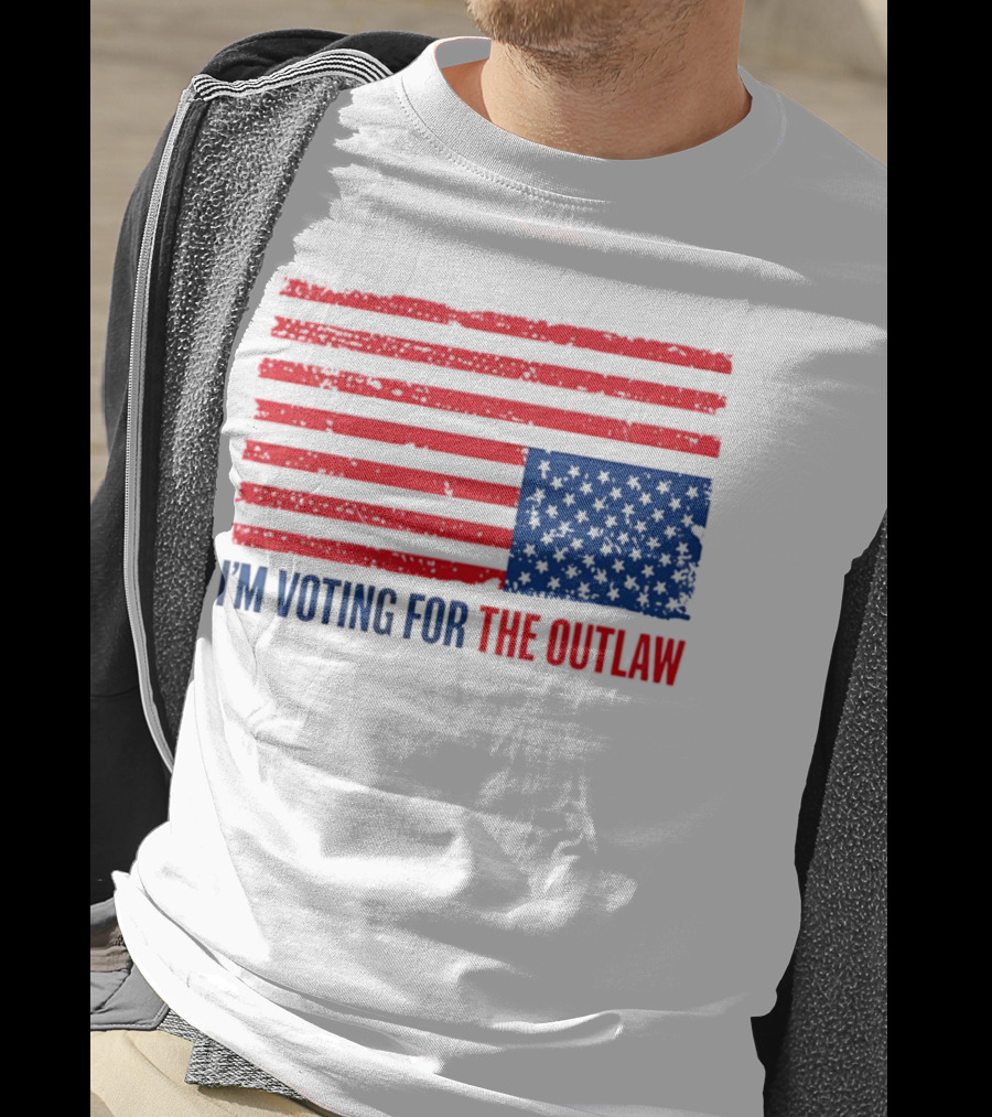 USA Flag I'm Voting For The Outlaw Distressed American T-Shirt