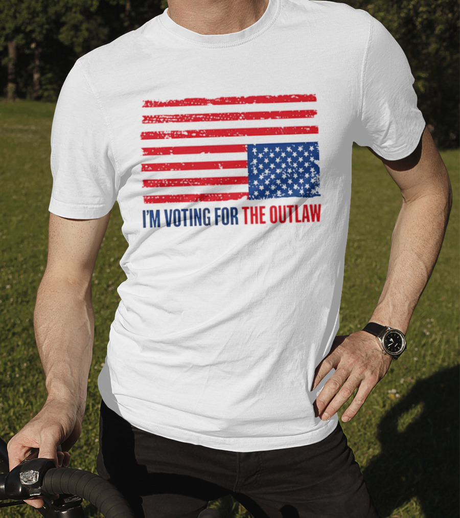 USA Flag I'm Voting For The Outlaw Distressed American T-Shirt