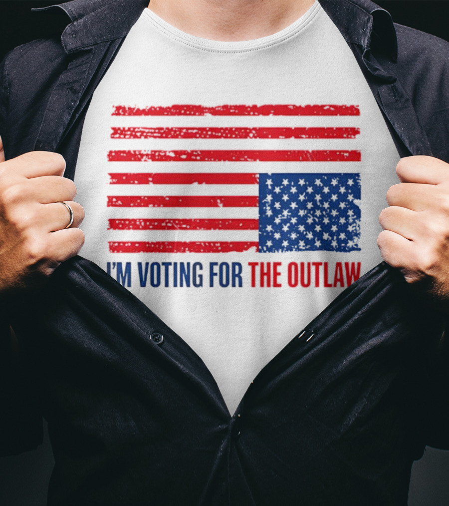 USA Flag I'm Voting For The Outlaw Distressed American T-Shirt