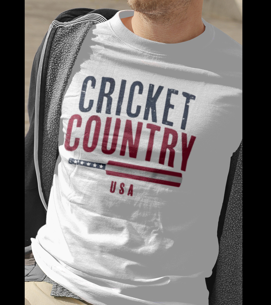 Cricket Country USA American Flag Bat T-Shirt
