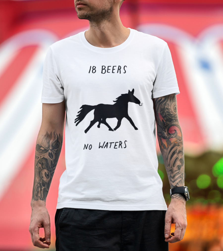 18 Beers No Waters Horse Silhouette Smoking Pipe T-Shirt