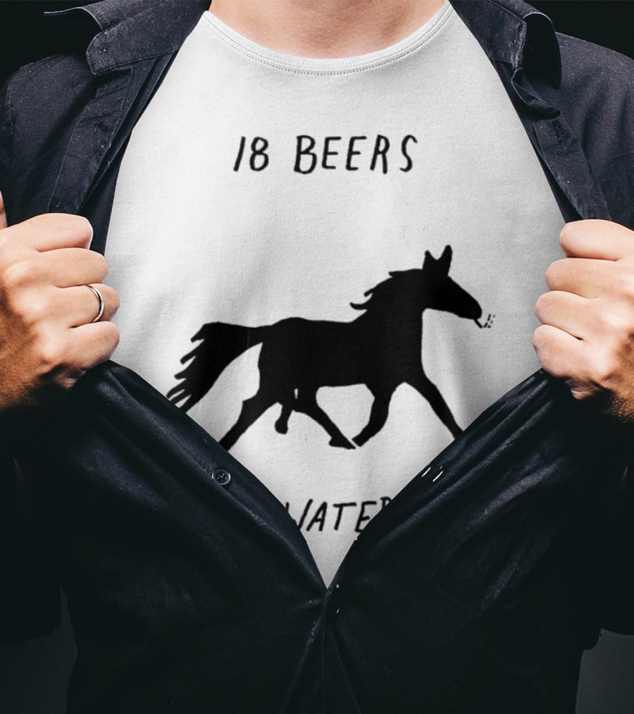 18 Beers No Waters Horse Silhouette Smoking Pipe T-Shirt