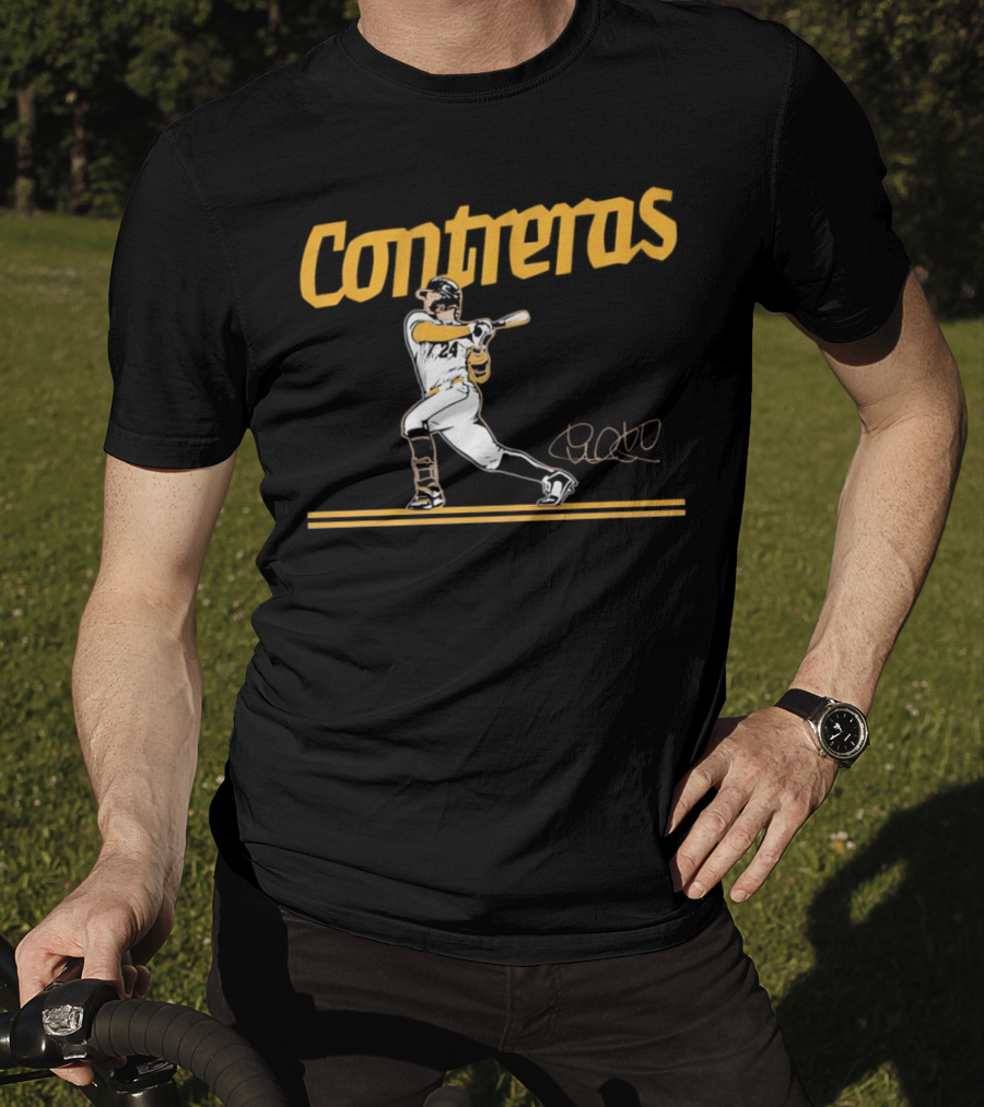 Contreras Milwaukee Brewers Slugger Swing Signature T-Shirt