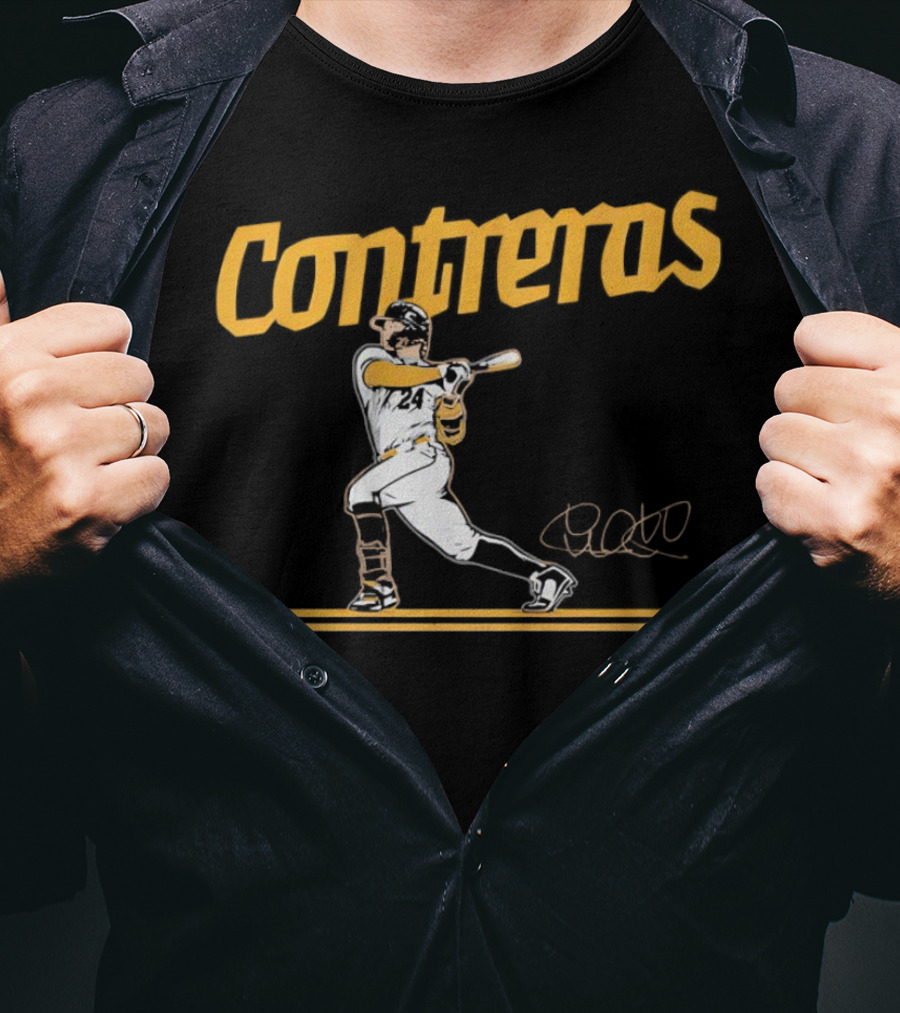 Contreras Milwaukee Brewers Slugger Swing Signature T-Shirt