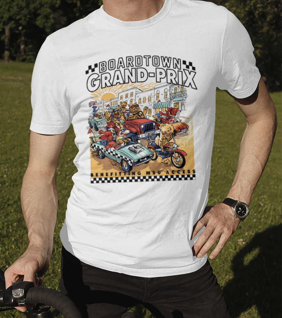 Boardtown Grand-Prix Colorful Animal Parade Benefit MSU Access T-Shirt