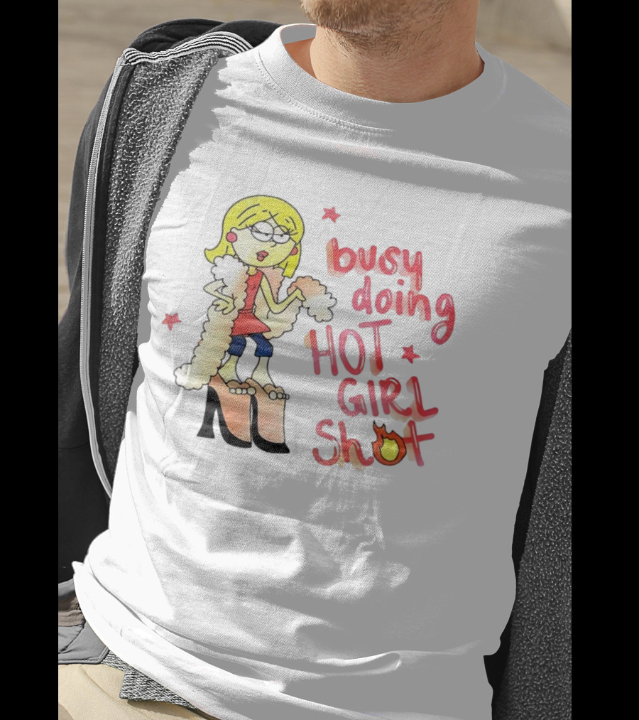 Busy Doing Hot Girl Shot Cartoon Style Fashion Humor T-Shirt