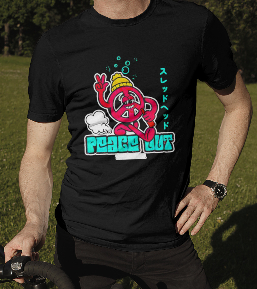 Peace Out Threadhead Japanese Text Bubble Elements T-Shirt