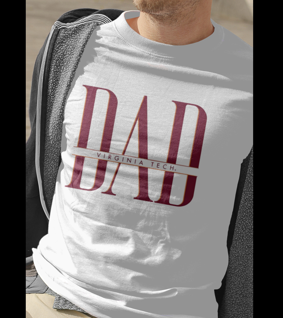 Virginia Tech Dad Bold Red Lettering T-Shirt