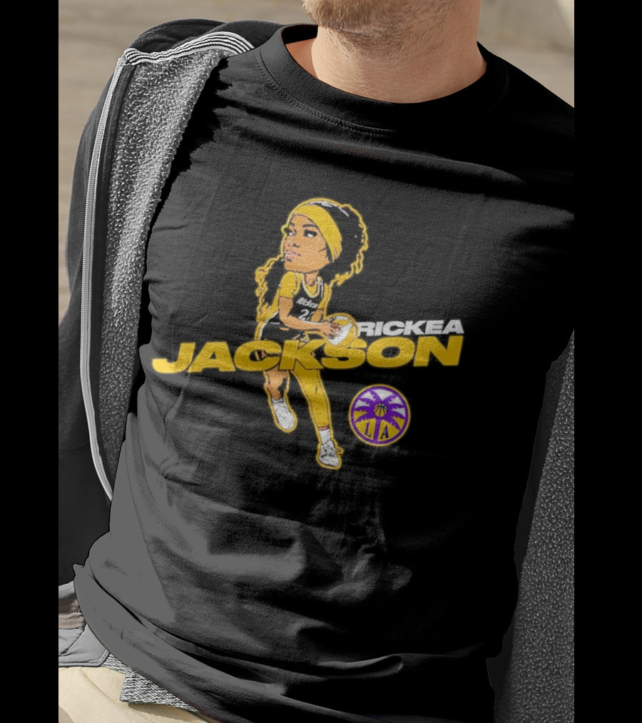Rickea Jackson LA Basketball Player Icon In Yellow And Black T-Shirt