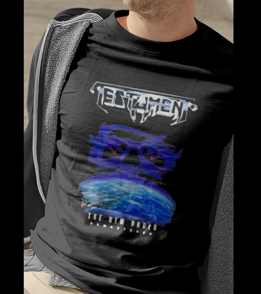 Testament The New Order Remastered Earth Skull T-Shirt