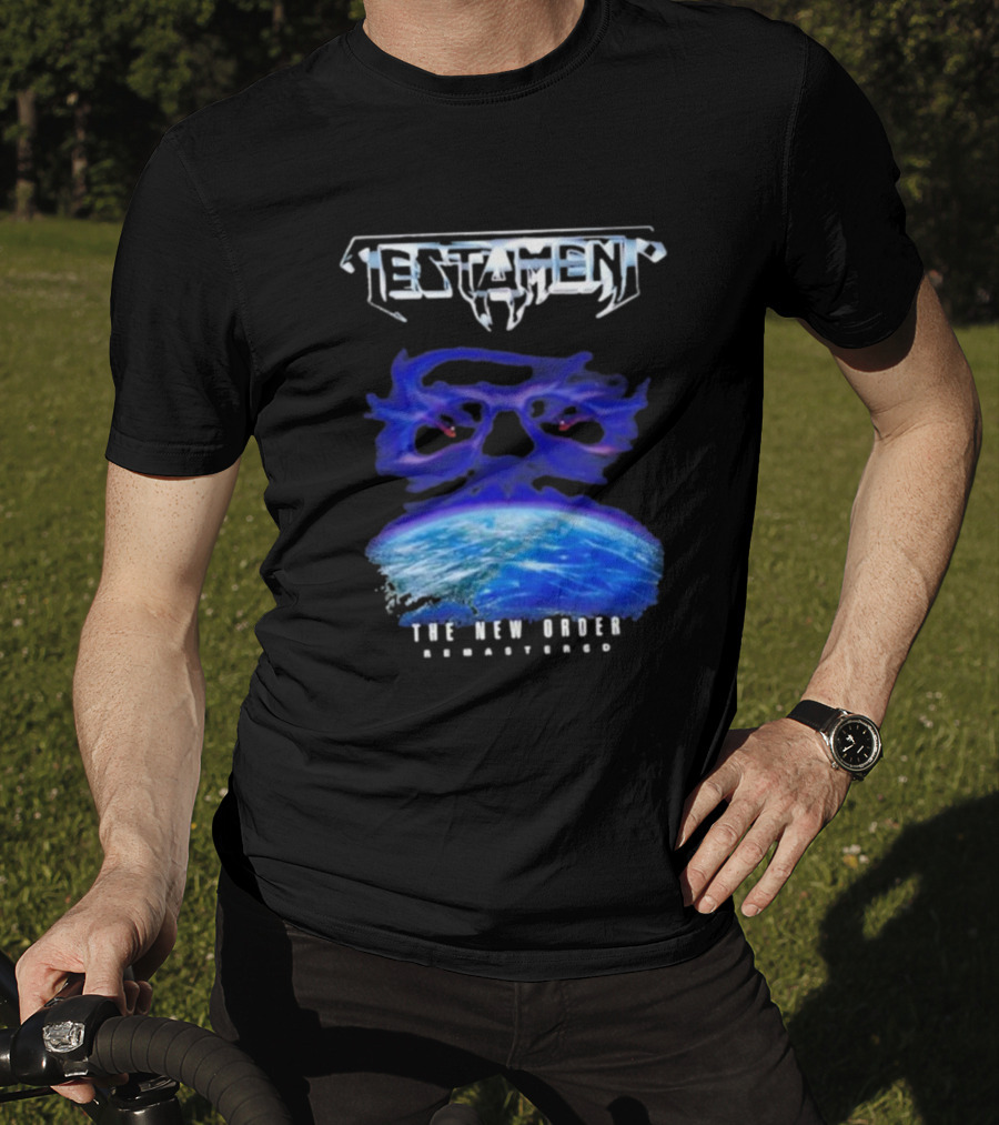 Testament The New Order Remastered Earth Skull T-Shirt