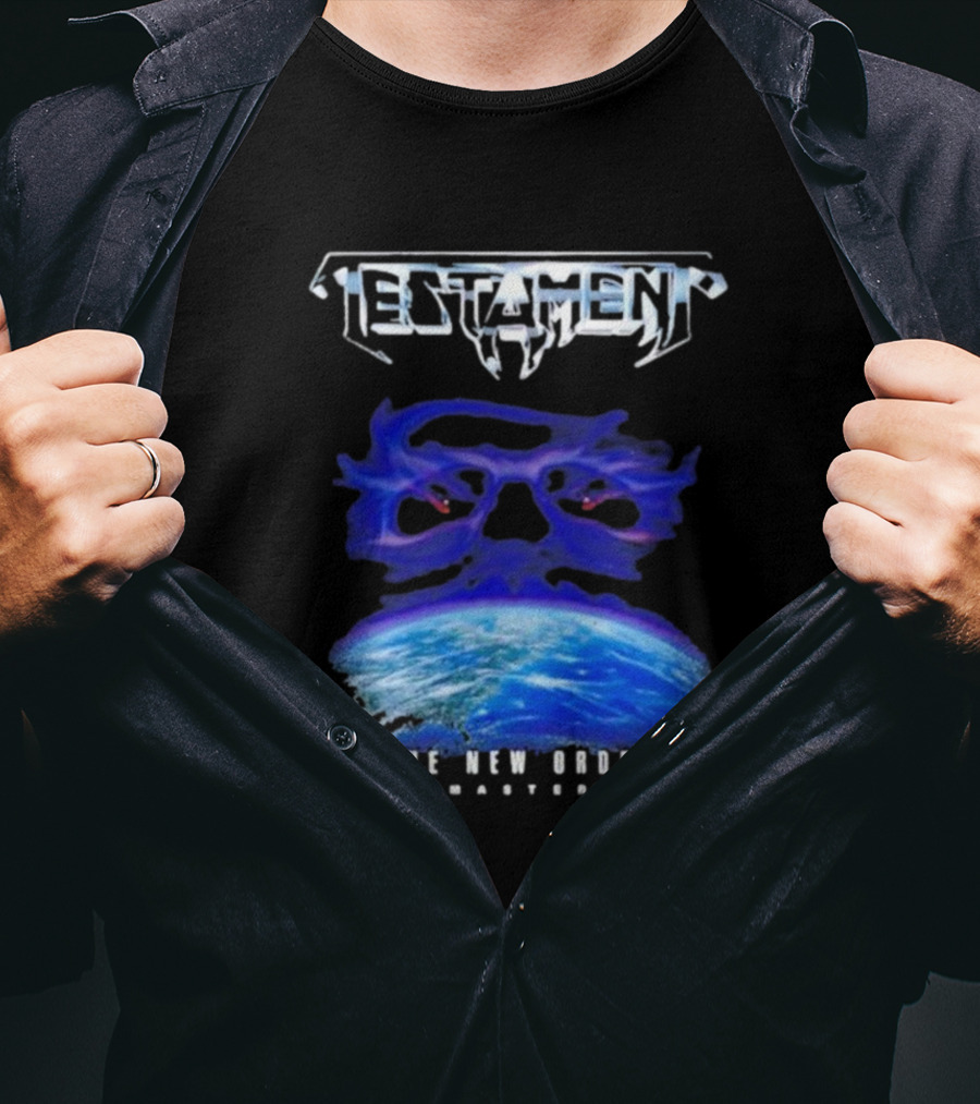 Testament The New Order Remastered Earth Skull T-Shirt