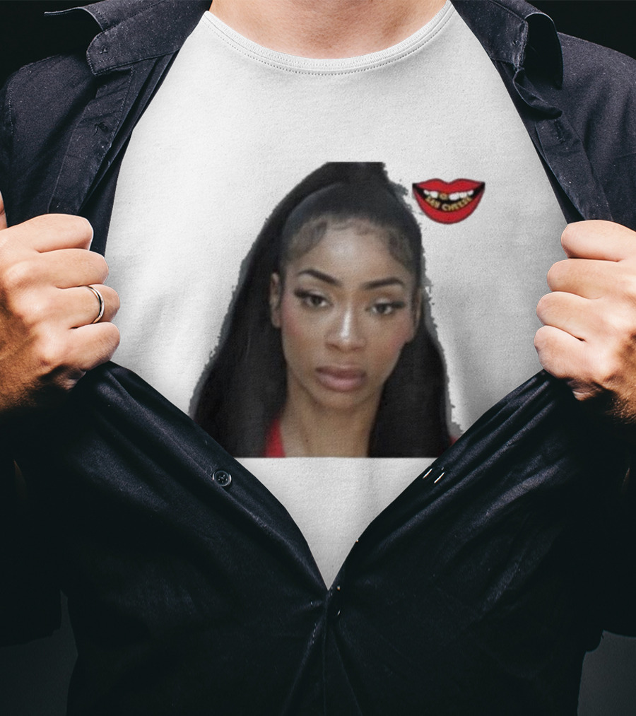 Tommie Lee Arrested Mugshot With Red Lips T-Shirt