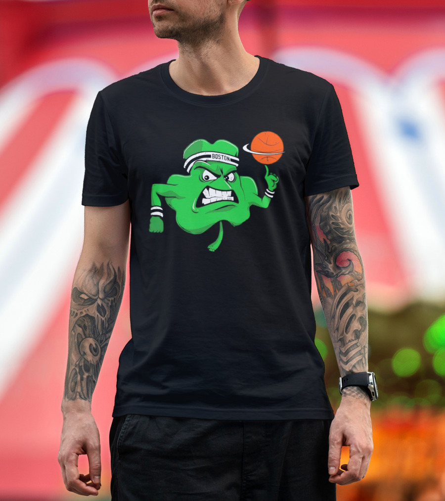 Boston Celtics Angry Clover Basketball T-Shirt
