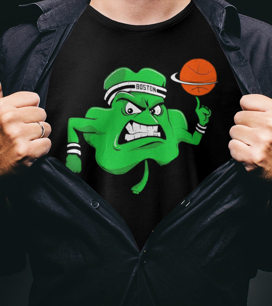Boston Celtics Angry Clover Basketball T-Shirt
