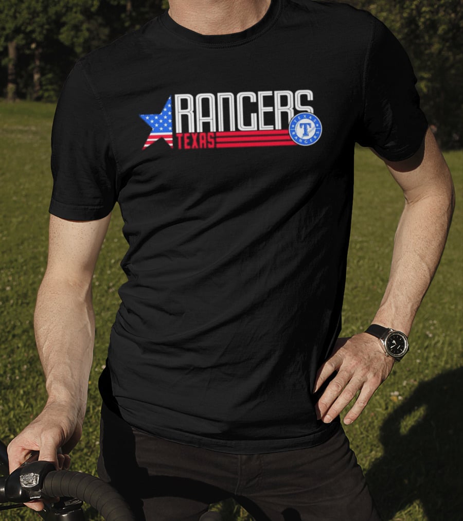 Texas Rangers Ameria Star USA Flag T-Shirt