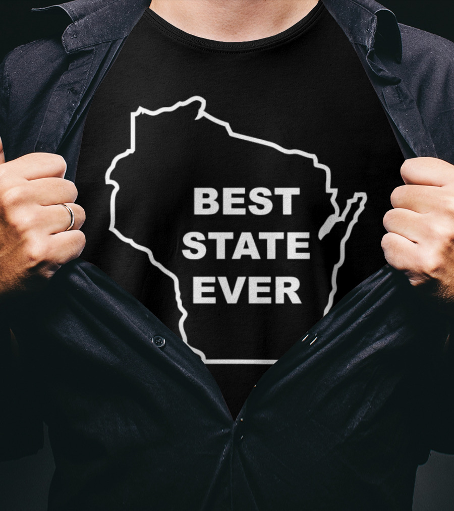 Wisconsin Best State Ever Outline T-Shirt