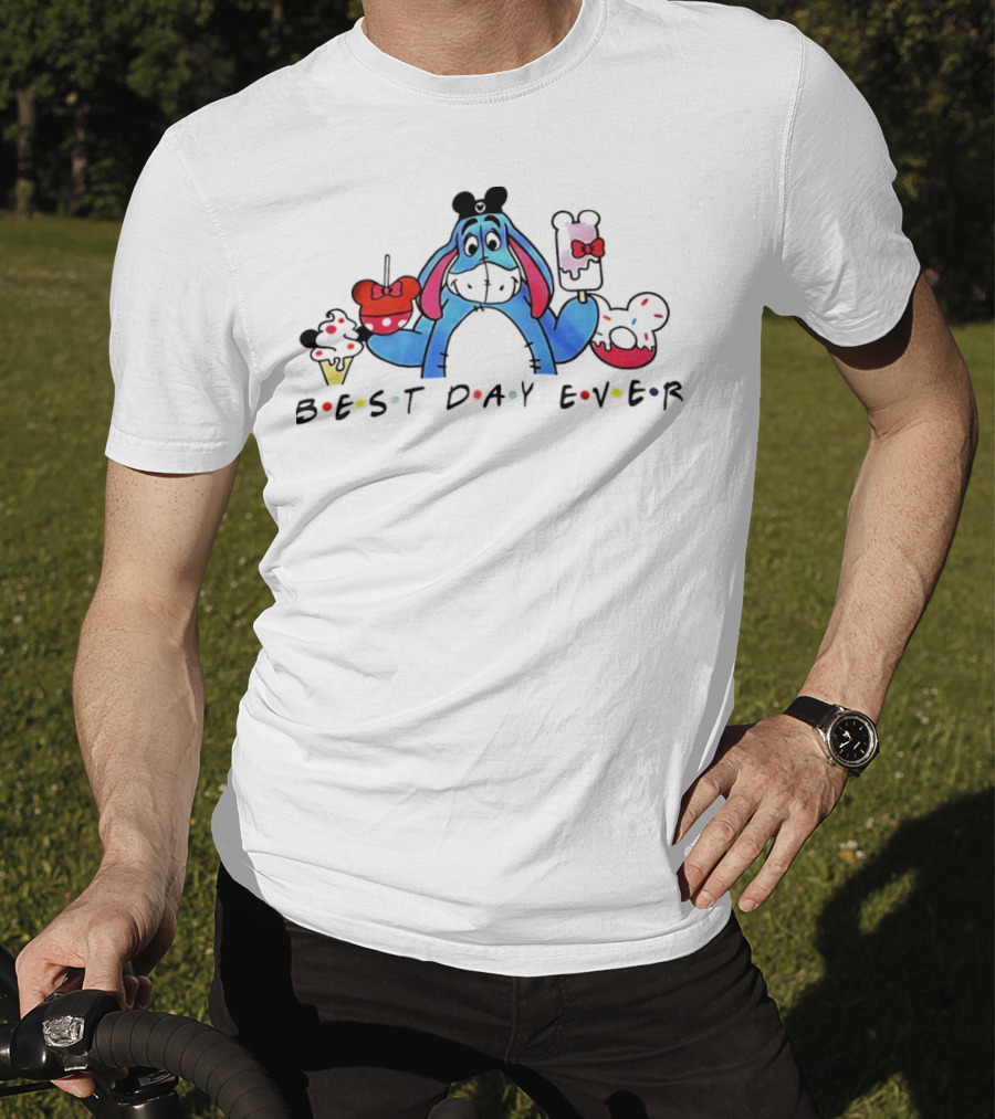 Eeyore Best Day Ever Disney Mouse Ears Cupcakes And Ice Cream T-Shirt