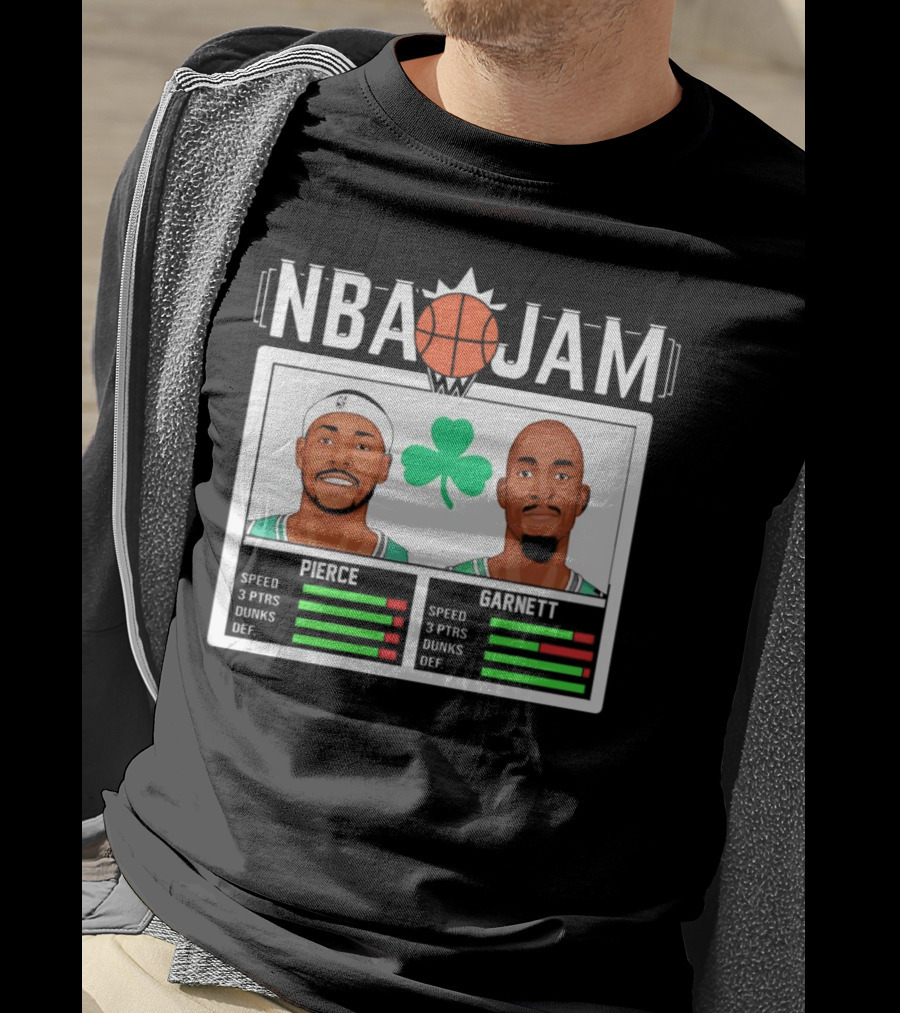 NBA Jam Pierce Garnett Vintage Celtics Basketball Retro Game T-Shirt