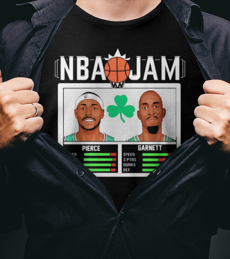 NBA Jam Pierce Garnett Vintage Celtics Basketball Retro Game T-Shirt