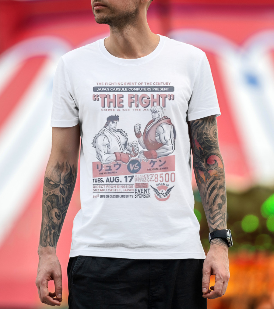 Japan Capsule Computers Present Ryu vs Ken The Fight of the Century Suzaku Castle August 17 T-Shirt