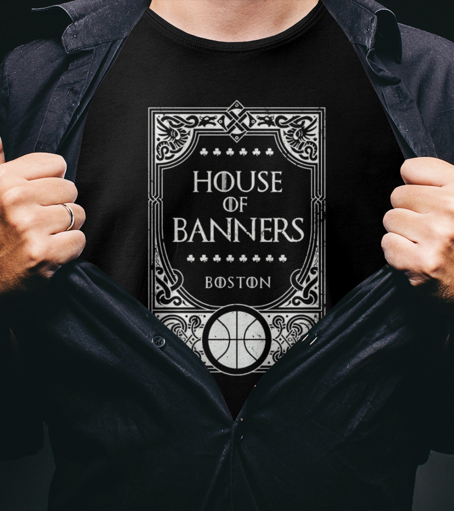Boston House Of Banners Basketball Emblem T-Shirt