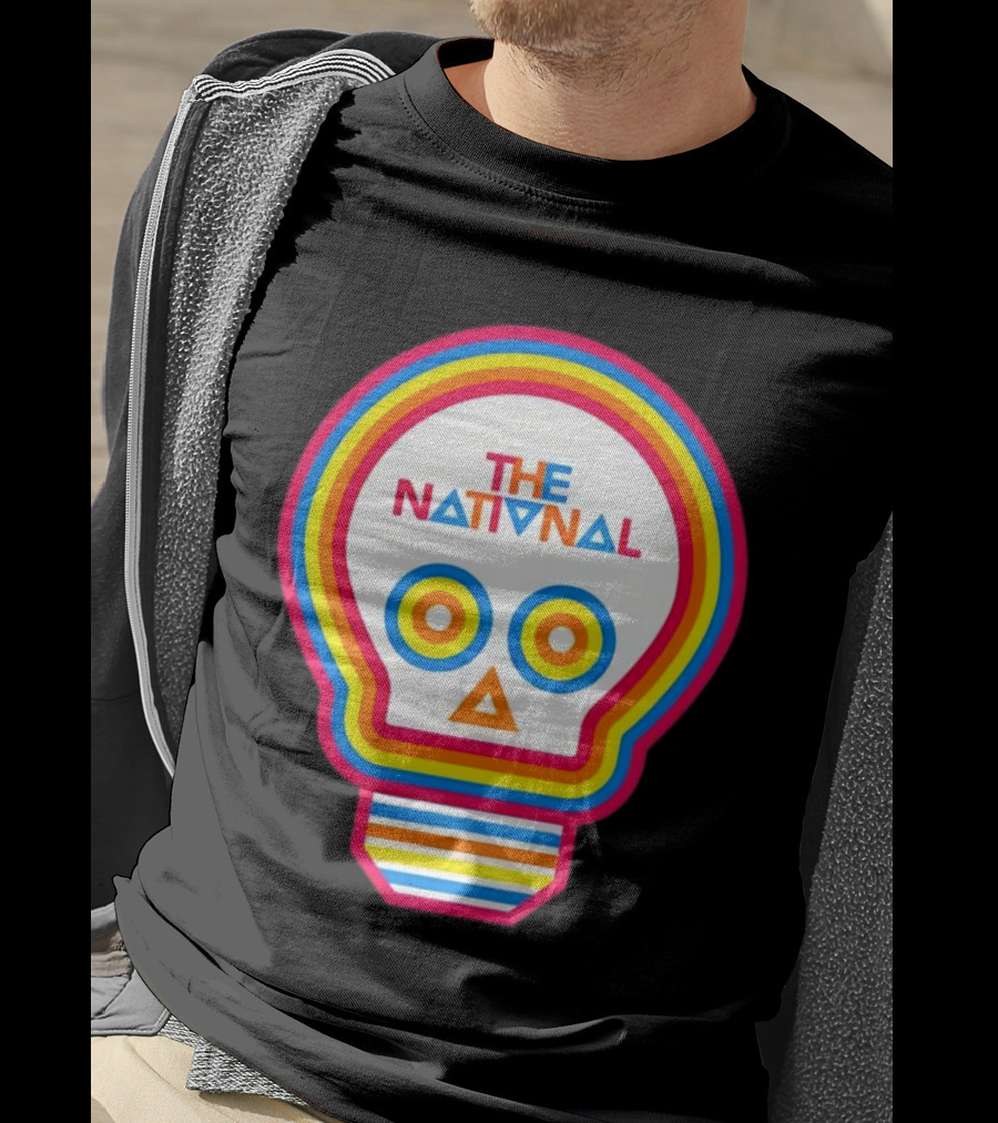 The National Lightbulb Skull Retro Rainbow T-Shirt
