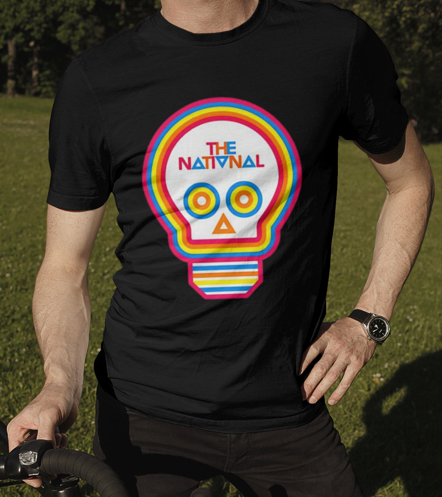 The National Lightbulb Skull Retro Rainbow T-Shirt