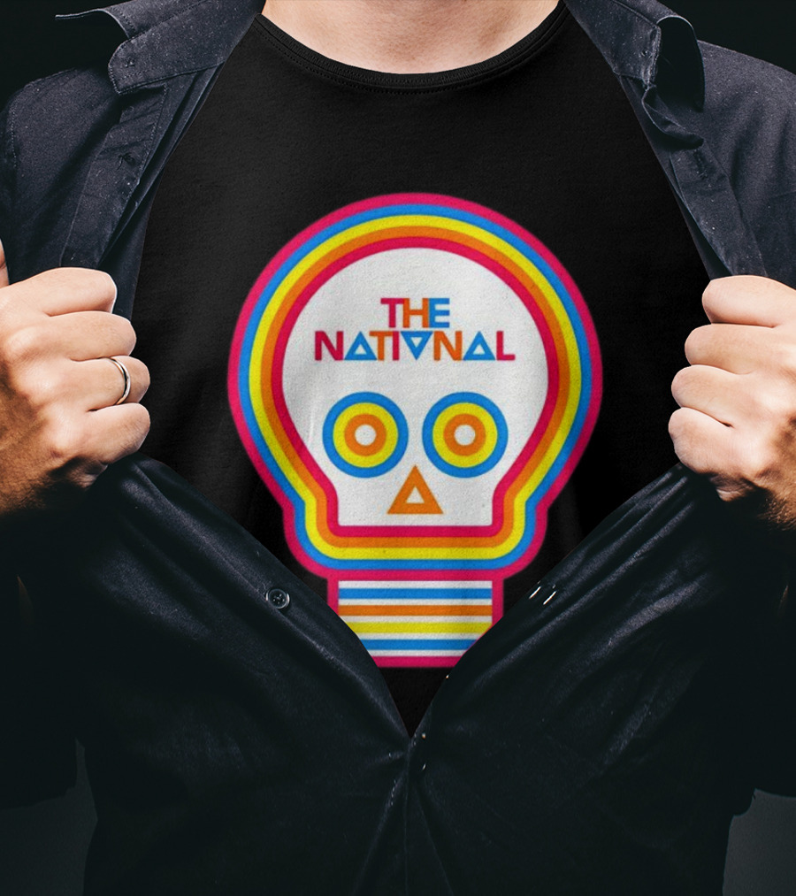 The National Lightbulb Skull Retro Rainbow T-Shirt