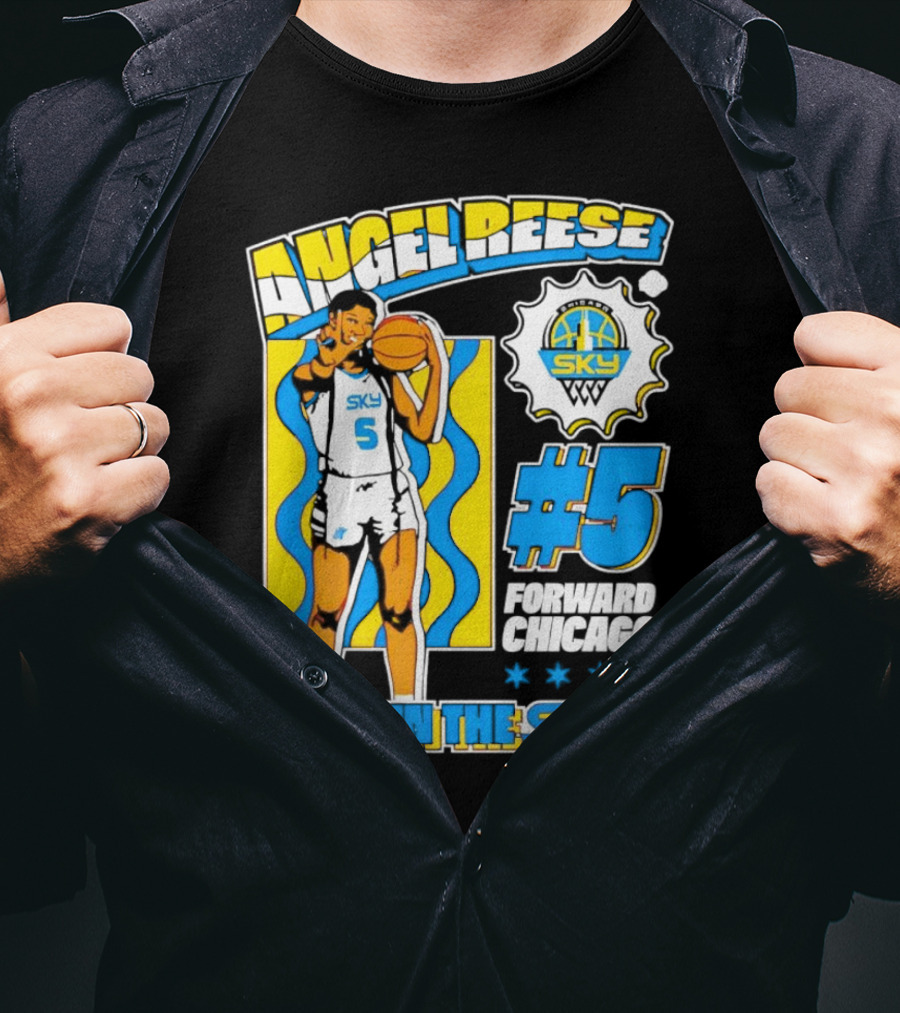 Angel Reese #5 Forward Chicago Sky Angel In The Sky T-Shirt