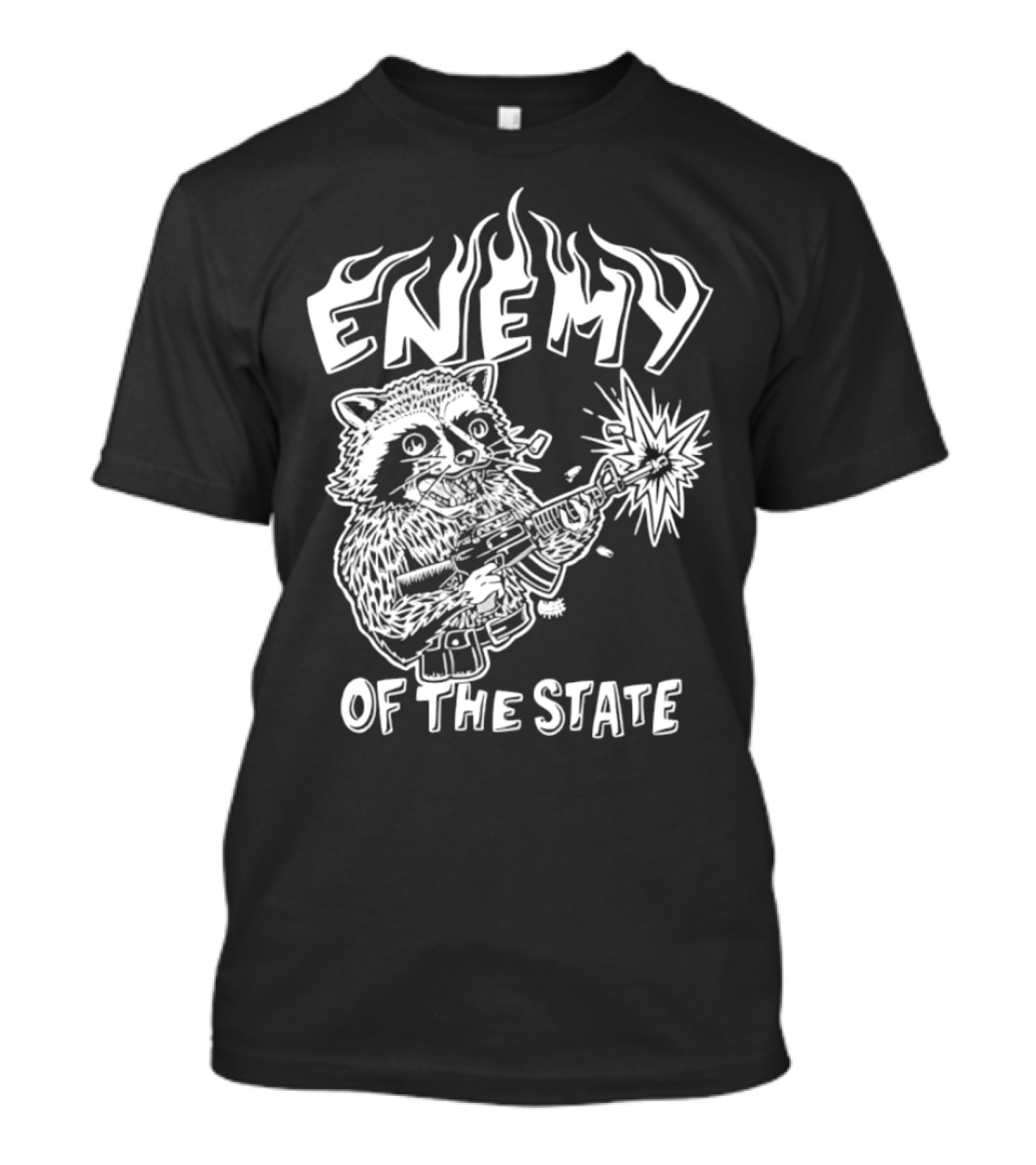 Enemy Of The State Raccoon With Gun Olafh Ace T-Shirt