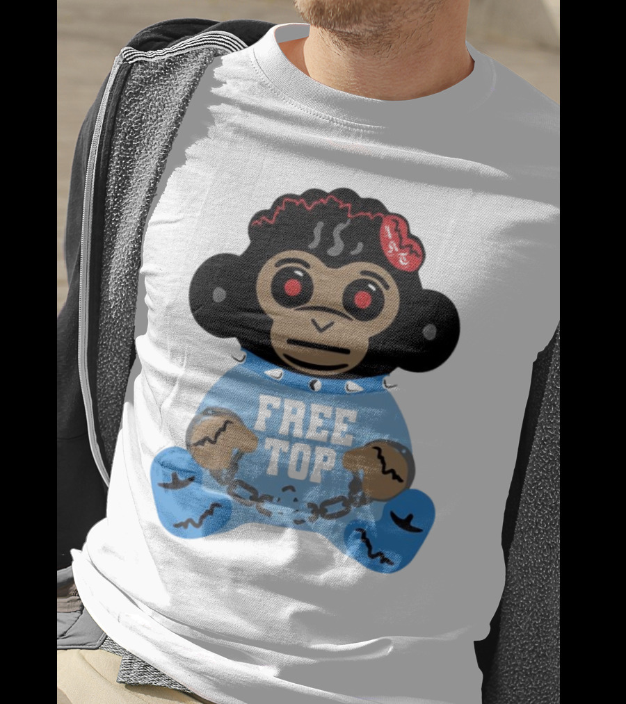 Never Broke Again Free Top Baby Monkey Character Chains T-Shirt