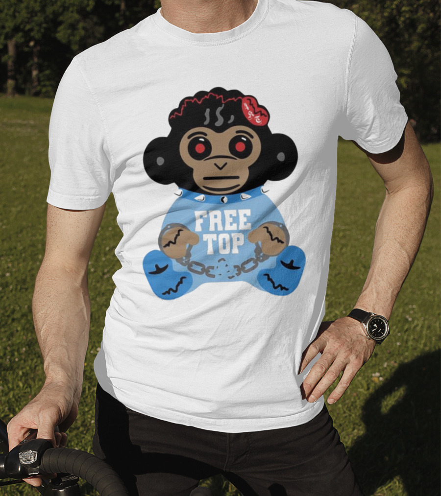Never Broke Again Free Top Baby Monkey Character Chains T-Shirt