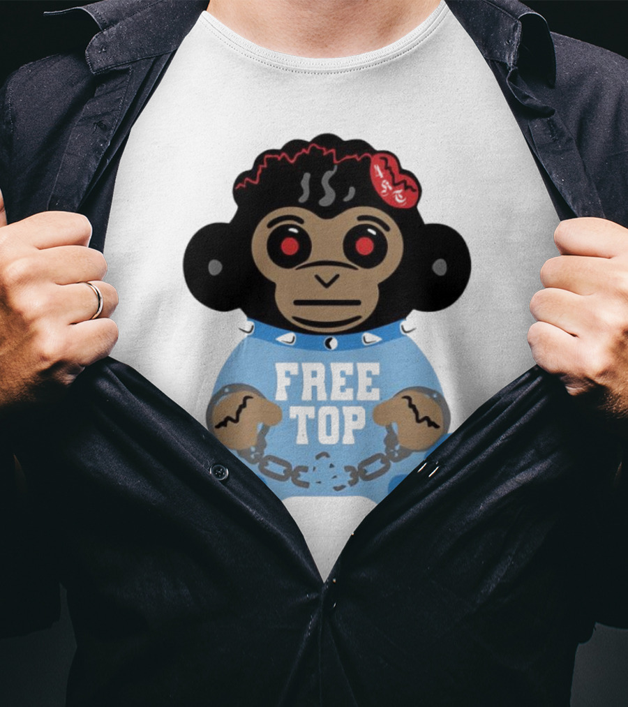 Never Broke Again Free Top Baby Monkey Character Chains T-Shirt