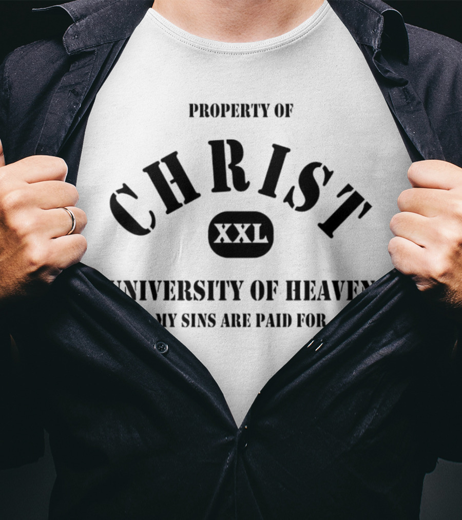 Property Of Christ XXL University Of Heaven My Sins Are Paid For T-Shirt
