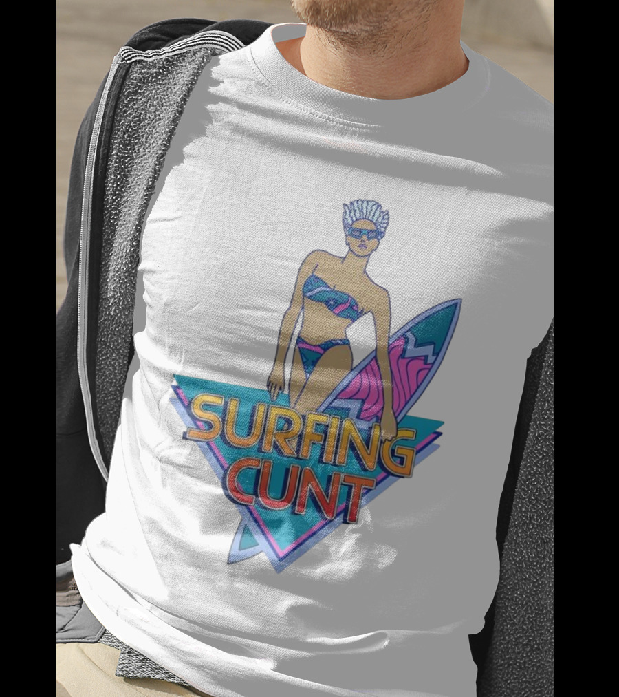 Surfing Cunt Retro Summer Vibes Surfer Girl Iconic T-Shirt