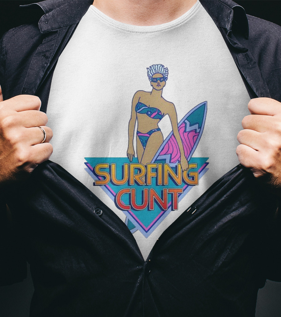 Surfing Cunt Retro Summer Vibes Surfer Girl Iconic T-Shirt