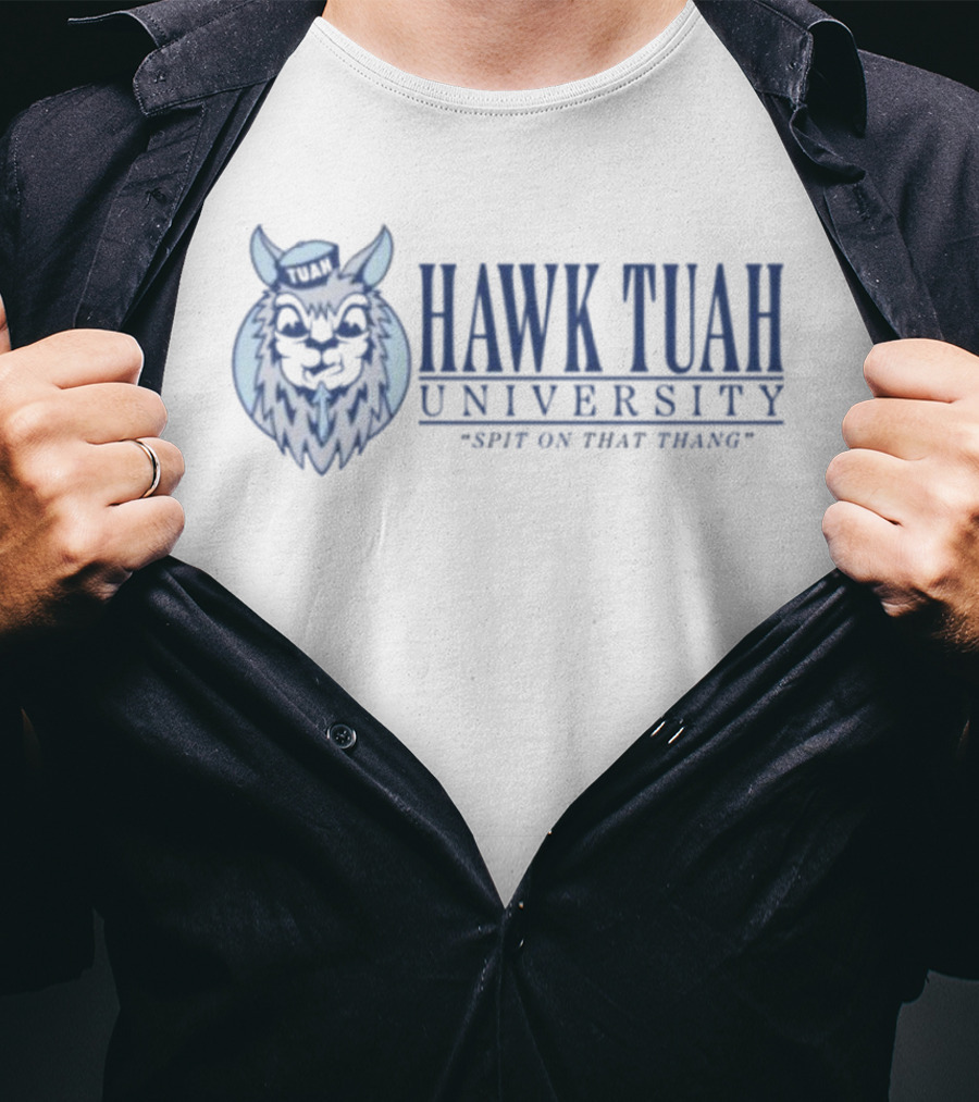 Hawk Tuah University Spit On That Thang Owl Mascot T-Shirt