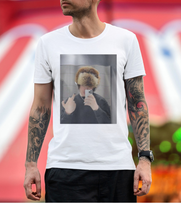 Premium T-Shirt: Ryannice Middle Finger Furry Hat Mirror Selfie Black Nails T-Shirt Ryannice Middle Finger Furry Hat Mirror Selfie Black Nails T-Shirt