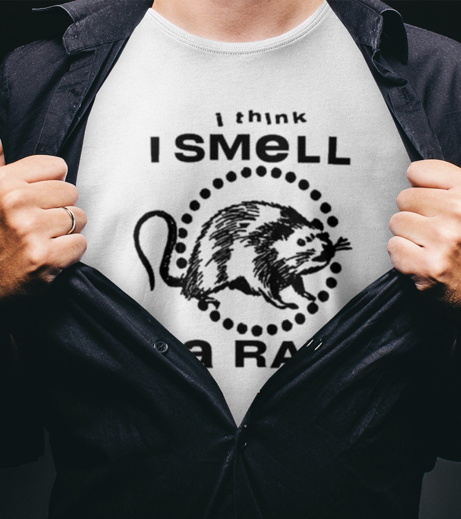 I Think I Smell A Rat Black Graphic Text With Rat T-Shirt