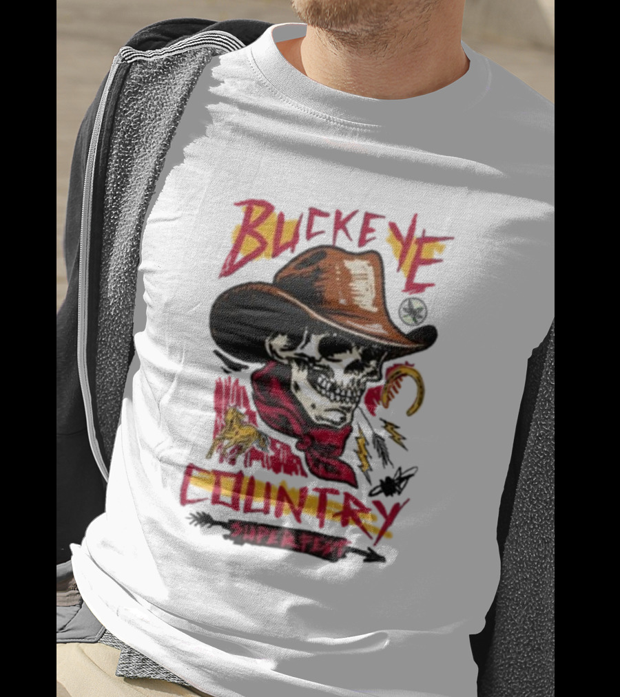 Buckeye Country Superfest Skeleton Cowboy With Horse And Lasso T-Shirt