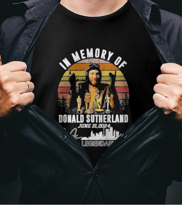 In Memory Of Donald Sutherland June 21 2024 Legendary Life Vintage Sunset Scene T-Shirt