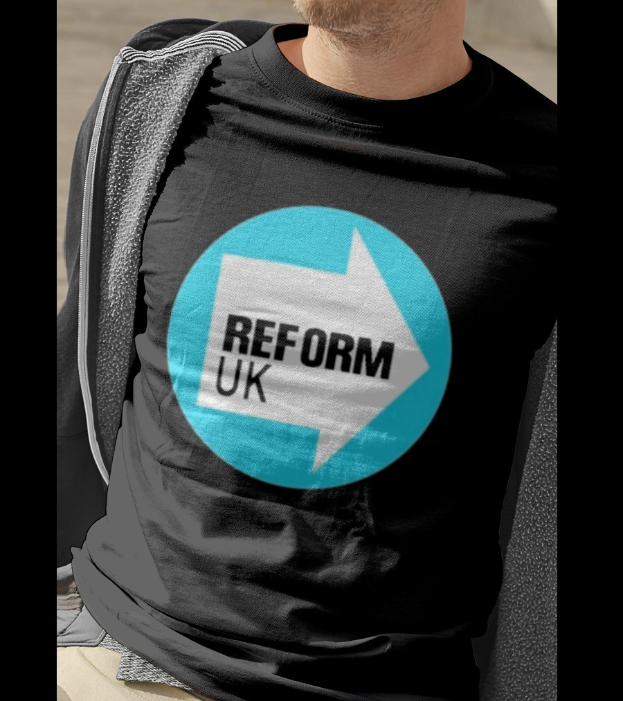 Reform UK Arrow Symbol Blue Circle T-Shirt