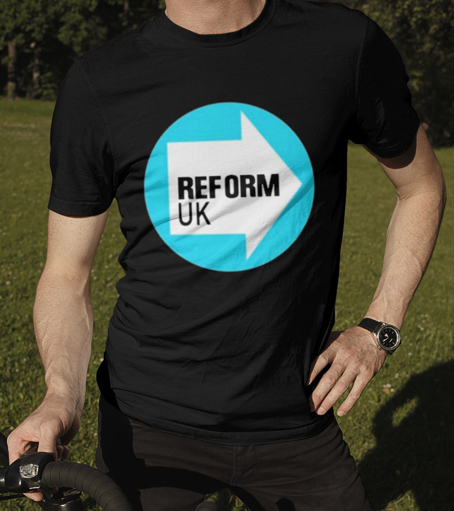 Reform UK Arrow Symbol Blue Circle T-Shirt
