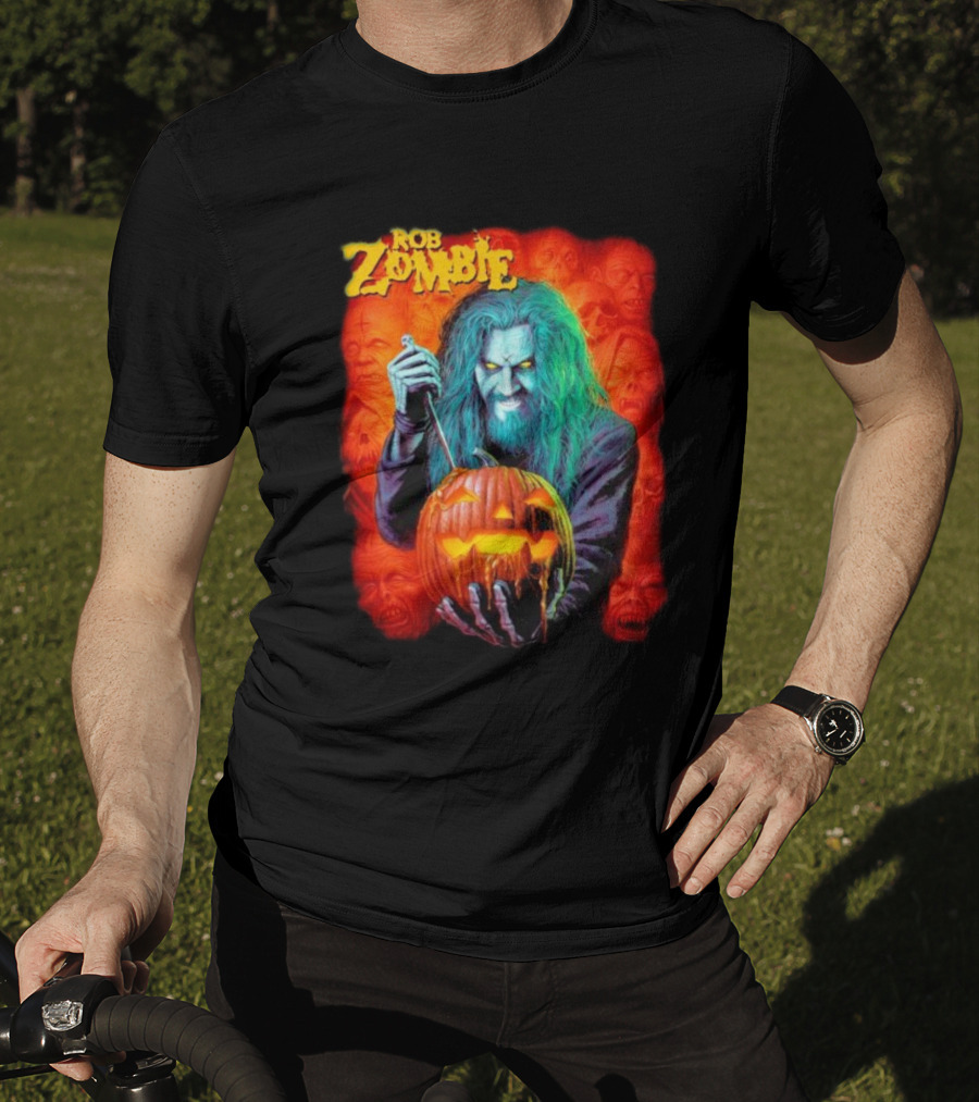 Rob Zombie Hellbilly Deluxe Halloween Pumpkin Horror T-Shirt