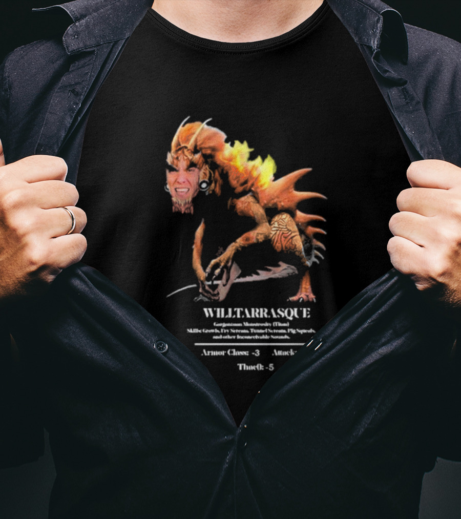 The Charismatic Voice Gorgonzilla Minutaursty Tarrasque Willtarrasque Armor Claws Attack ThroRk T-Shirt
