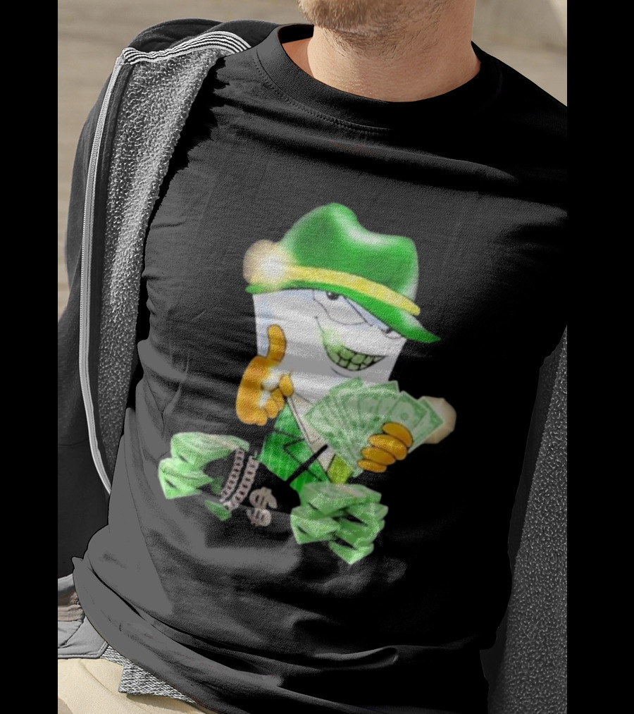 Thug Shake Money Master Shake With Cash And Green Hat T-Shirt